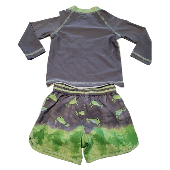 Star Wars Kids Rashguard Swim Set - Green and Gray Baby Yoda - Picture 2 of 12